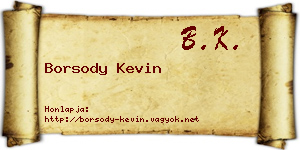 Borsody Kevin névjegykártya