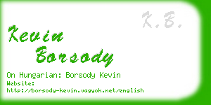 kevin borsody business card